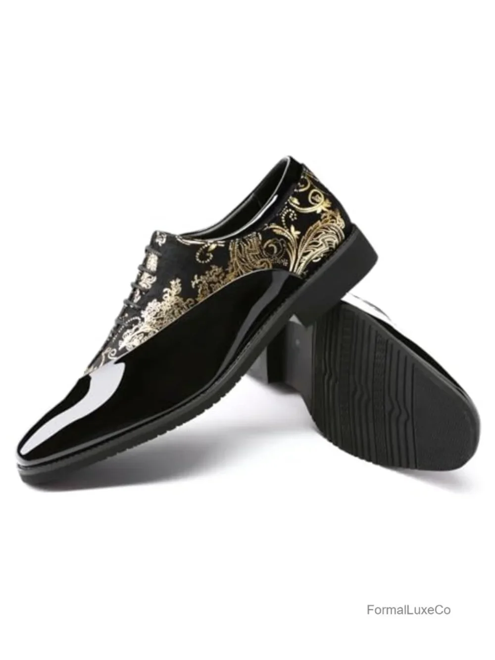 Mens Classic Formal Oxford Lace-up Patent Velvet Dress Shoes Wedding Suit Tuxedo